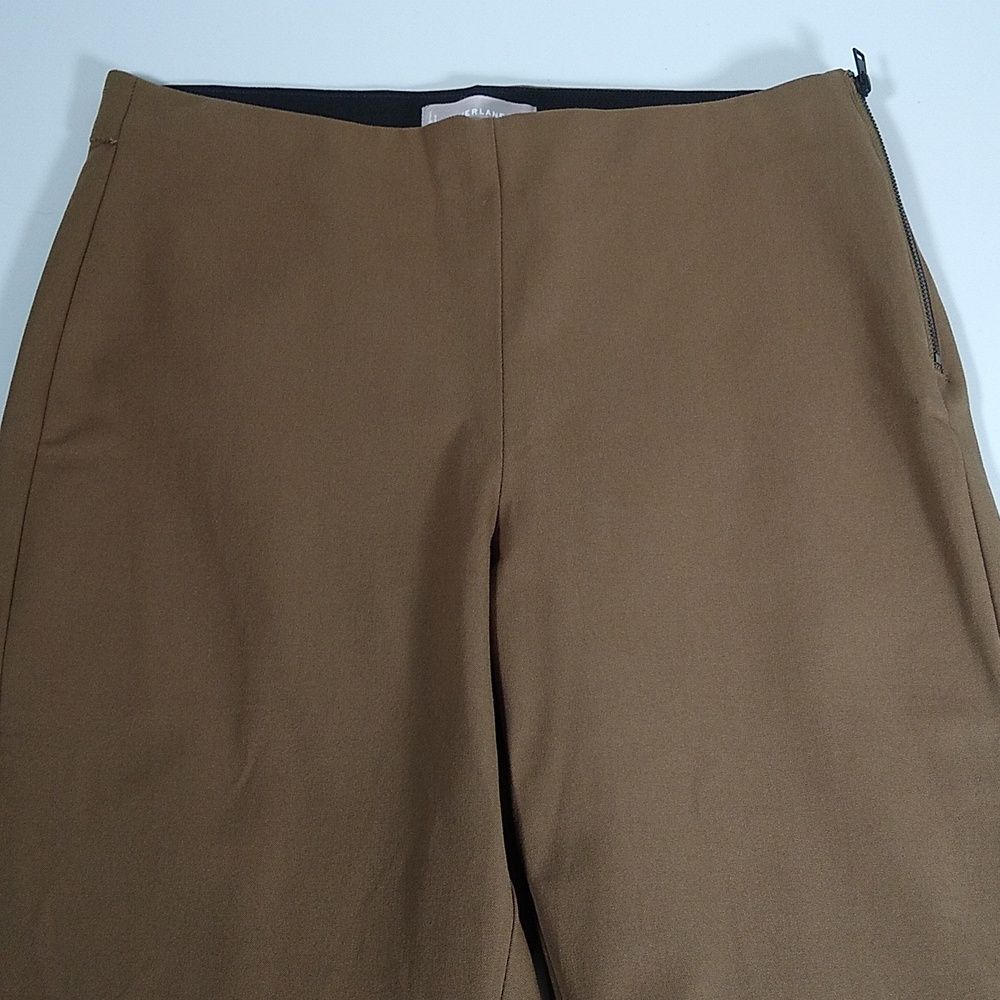 Everlane Side Zip Stretch Cotton Pants olive green 8 - Picture 4 of 9